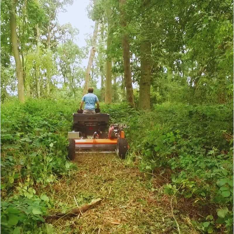 Chapman FM150 1.5m ATV Flail Mower effective on woodland terrain